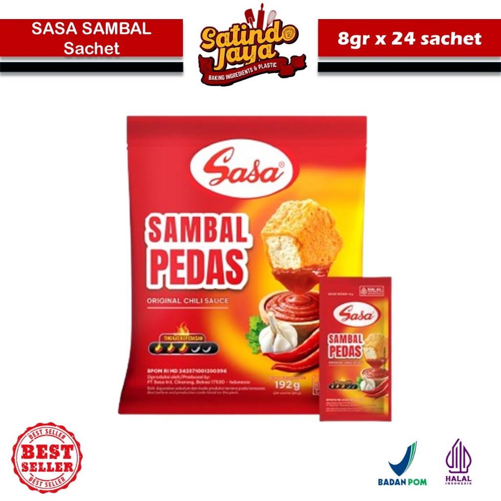 SASA SAMBAL Sachet 8gr x 24 Sachet - SASA Saus Sambal Sachet Asli