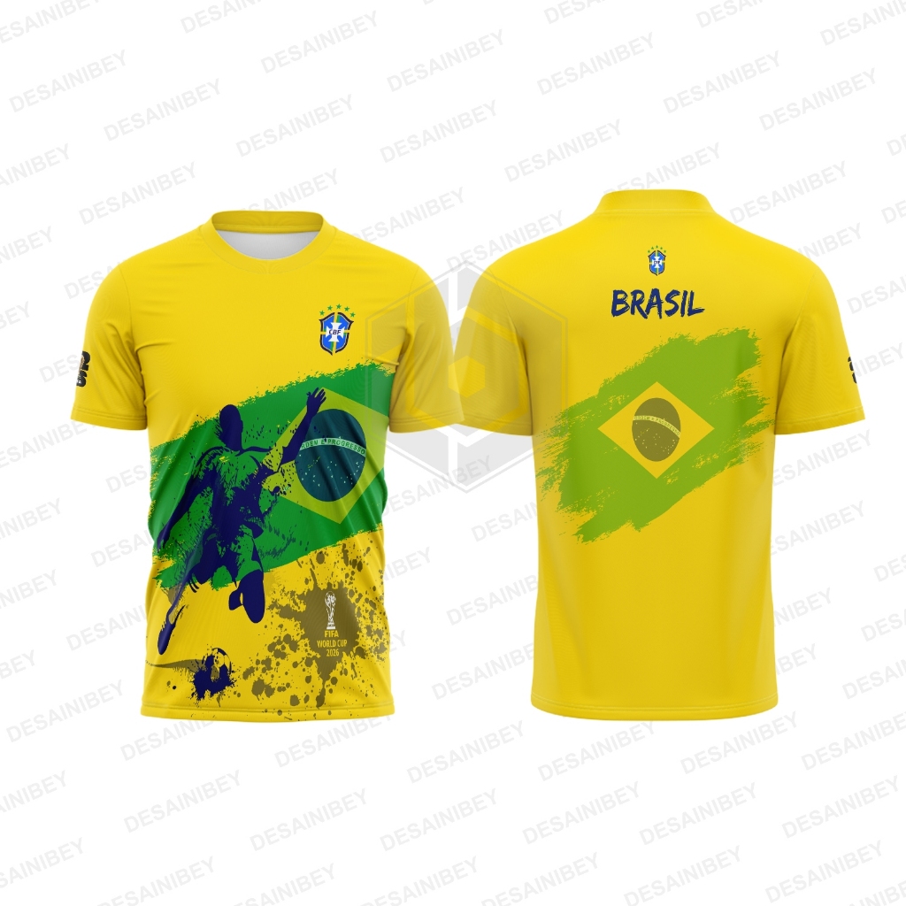 Baju Kaos Jersey Piala Dunia Brasil / Jersey Brasil Fullprint Art-02