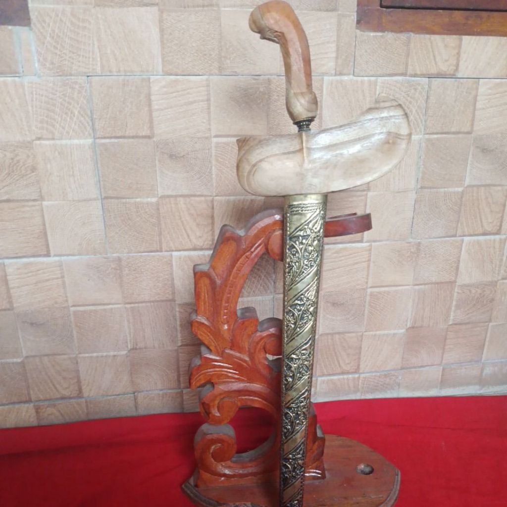 Keris Singo Barong Ngemut Kuningan Luk 5 Garapan Halus,Pamor Untu Walang,Tritik