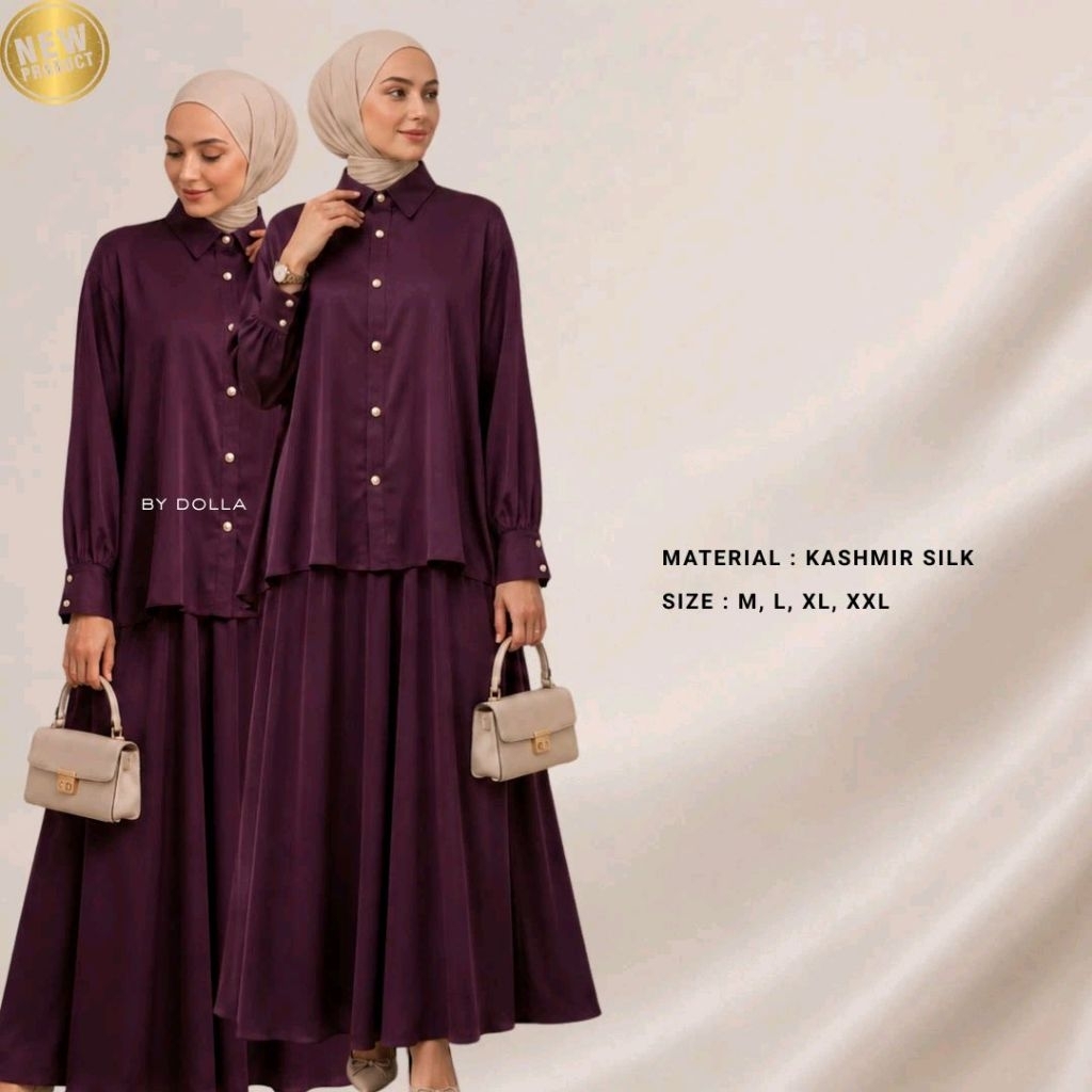 By Dolla - Danya Oneset Rok - Baju Oneset Rok Wanita Muslim