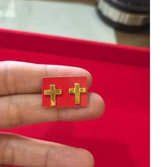 anting tusuk salib - emas 24k(LM)-emas 99,99- 1,5gr