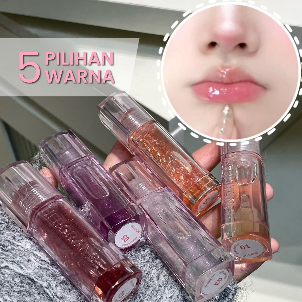 HERORANGE Lip Oil Clear & Shimmering 5 Pilihan Warna untuk Tampilan Bibir yang Menawan Glowing
