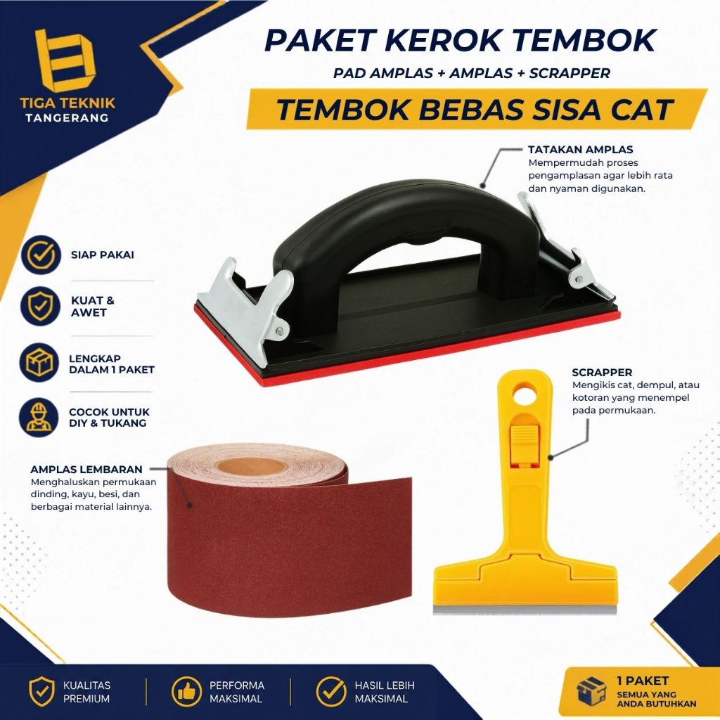 Paket PROMO - Pegangan Amplas Pad Amplas Tangan FREE Amplas Lembaran |  SANDER TANGAN Manual , Sande