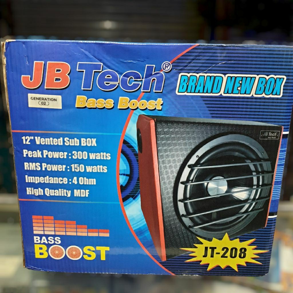 Subwoofer Aktif Basstube 12 inch JB TECH JT-208 Bassbox 12in JB TECH JT208 audio mobil