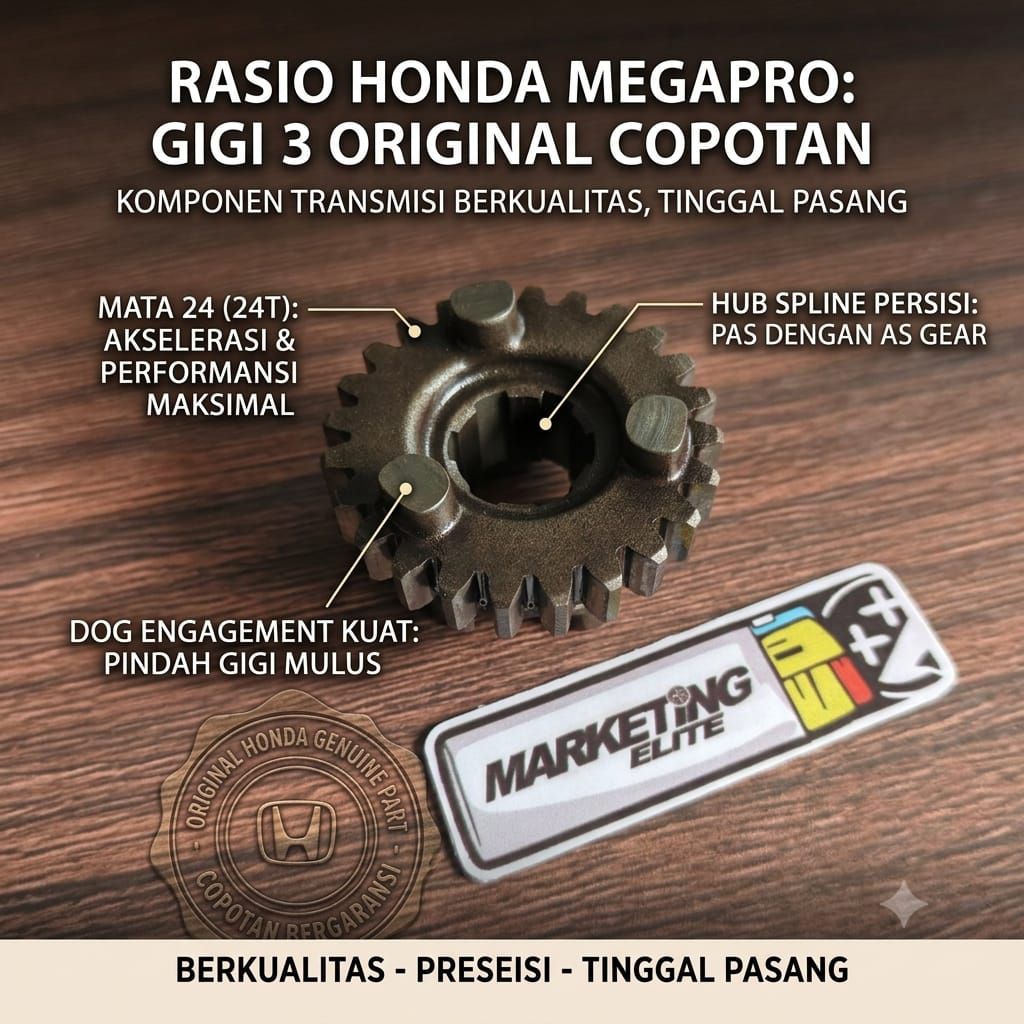 Eceran Rasio Megapro Primus Original Gigi 3 sekunder Mata 24 Original copotan megapro