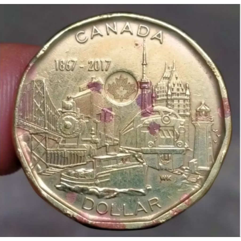 Uang Koin Kuno Kanada 1 Dollar 2017
