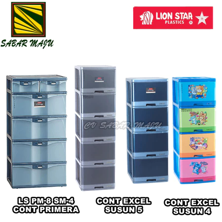 Lionstar Lemari Plastik, Lemari Pakaian, Laci Plastik Excel / Primera Susun 4 dan 5