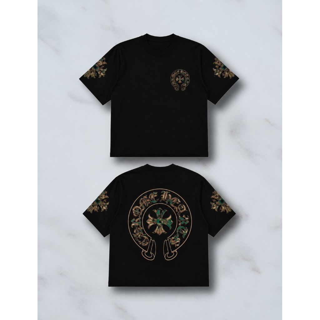 T - Shirt Kaos Chrome Hearts Banyak Pareasinya / Kaos lengan pendek Chrome Hearts Unisex