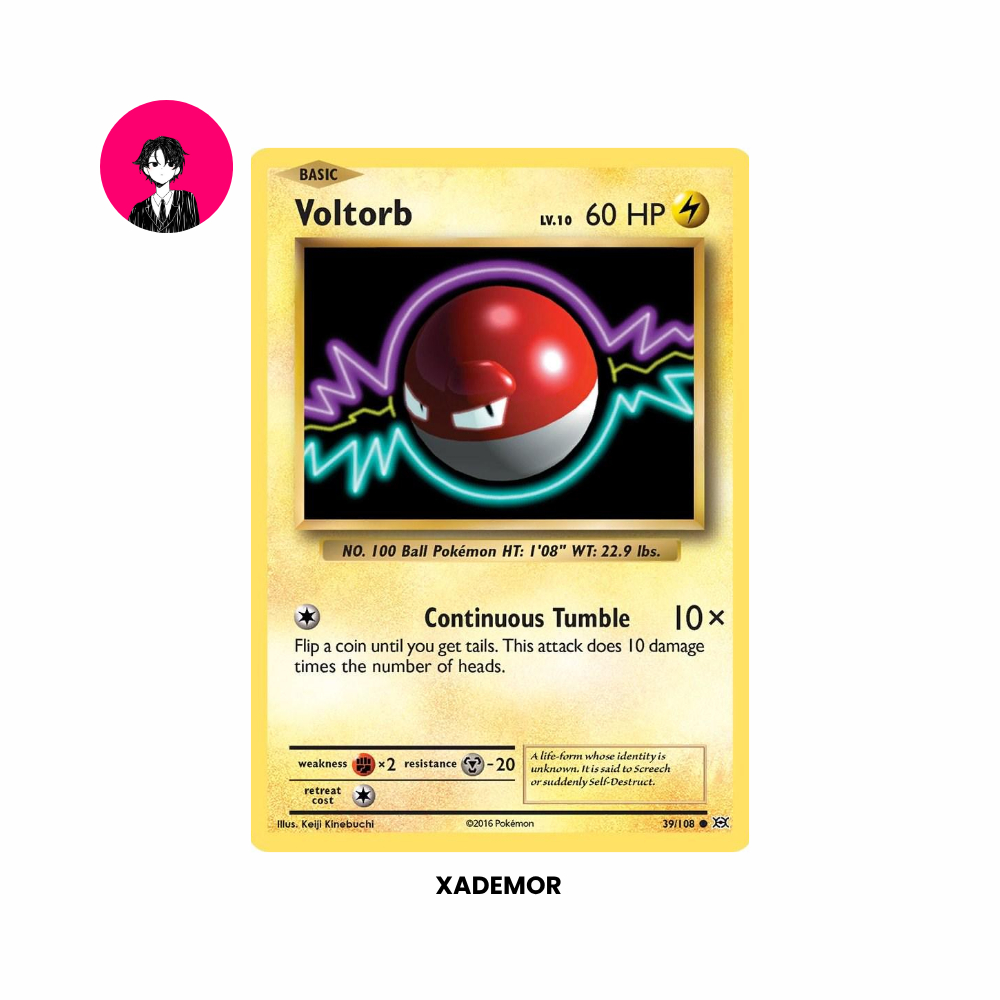 Pokemon Card Voltorb 39/108 Common - Pokemon Evolutions
