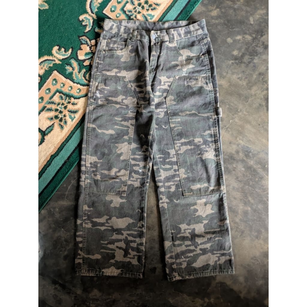 camo double knee carpenter pants