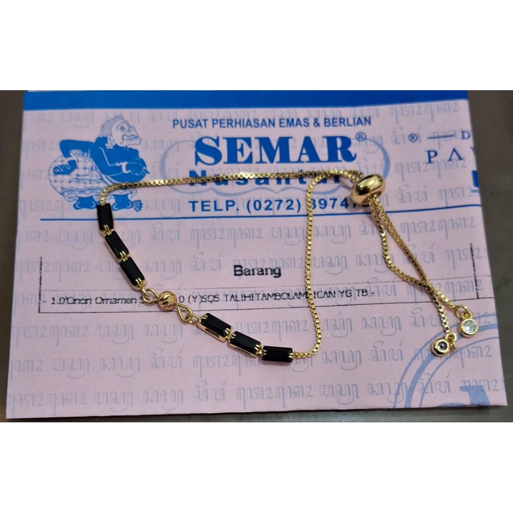 Gelang Serut Gold Batu Hitam Kotak Emas 0,1 gram Semar Nusantara