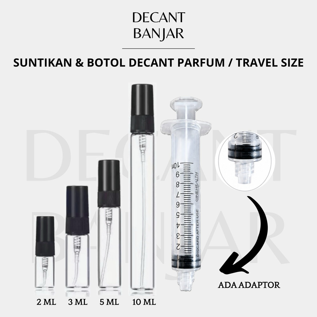 Botol decant parfum kaca spray, suntikan parfum, botol parfum travelsize 2ml 5ml 10ml , alat decant 