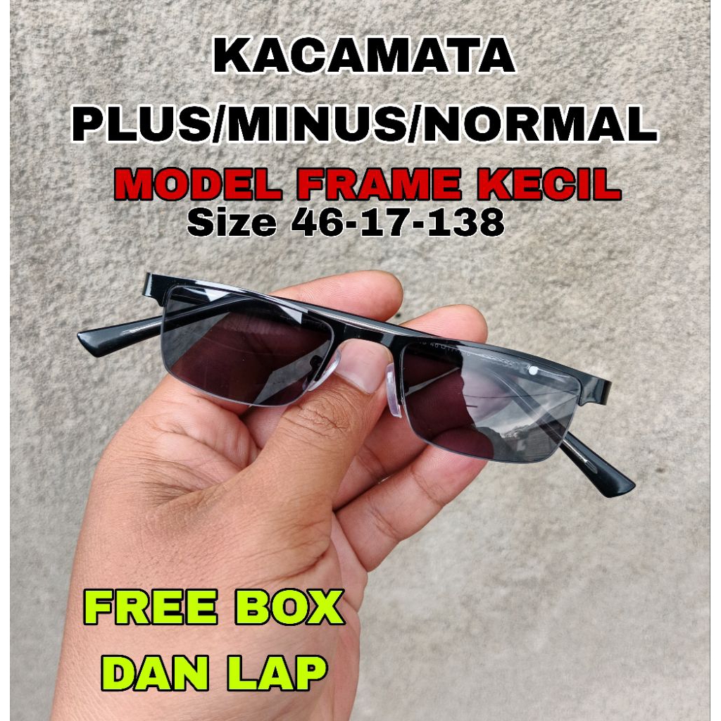 Kacamata Baca Plus Minus Normal Frame Titanium Model Kecil Lensa Warna Hitam Kacamata Plus Pria Supe