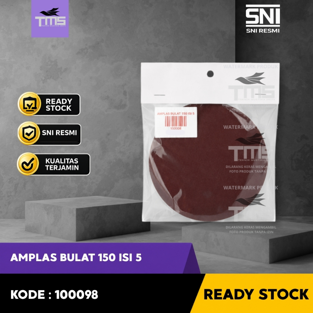 Amplas Bulat 150 Grit Isi 5 Sanding Disc Amplas Finishing Halus Gerinda Ready Stock