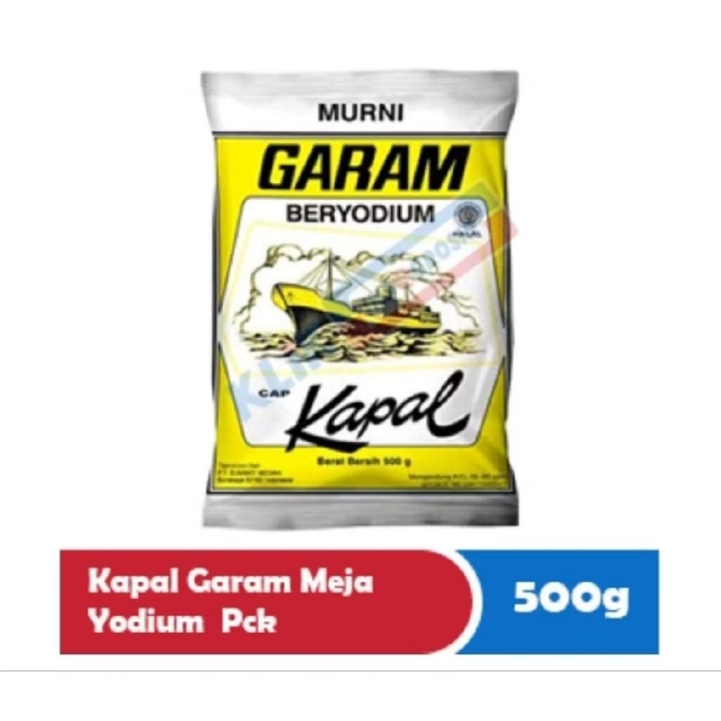 Garam Dapur Beryodium 500 Gram - Garam Kapal, Garam Meja, Garam Beryodium