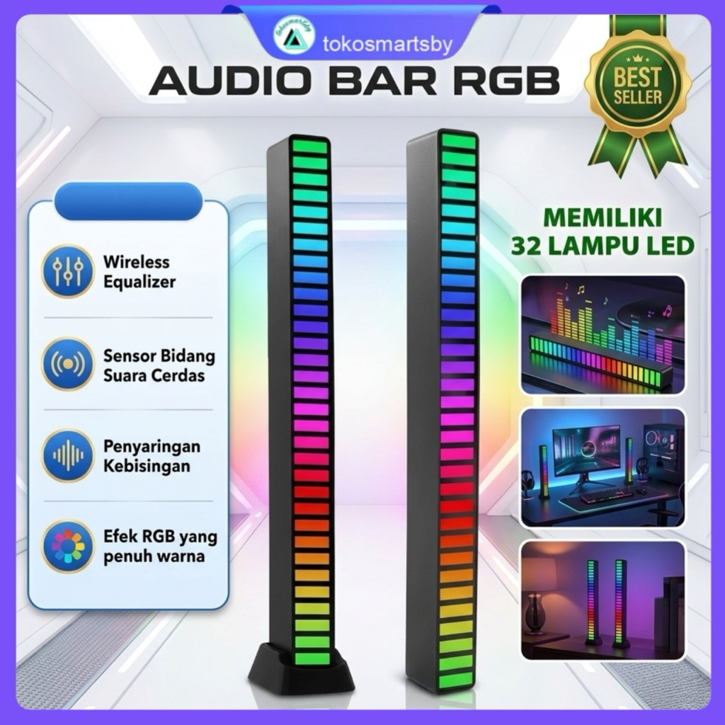 Lampu Musik LED RGB Lampu Speaker Musik Sound Control Lampu speaker Laptop