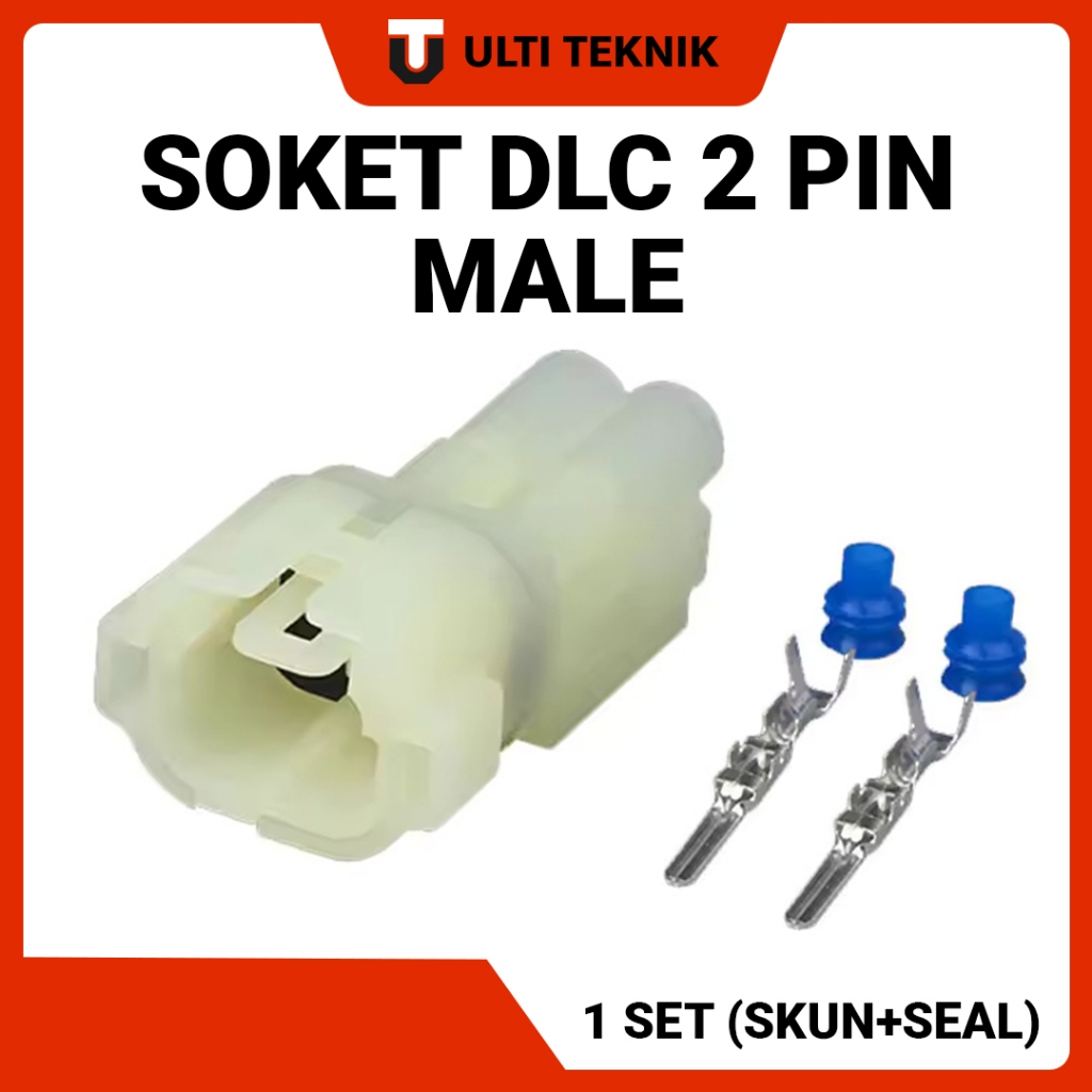Soket DLC 2 Pin Male Putih 1 Set - Soket DLC Honda ADV PCX Waterproof