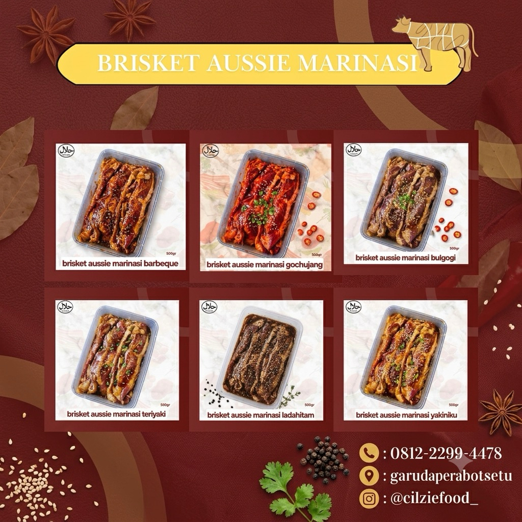 daging marinasi beef brisket barbeque