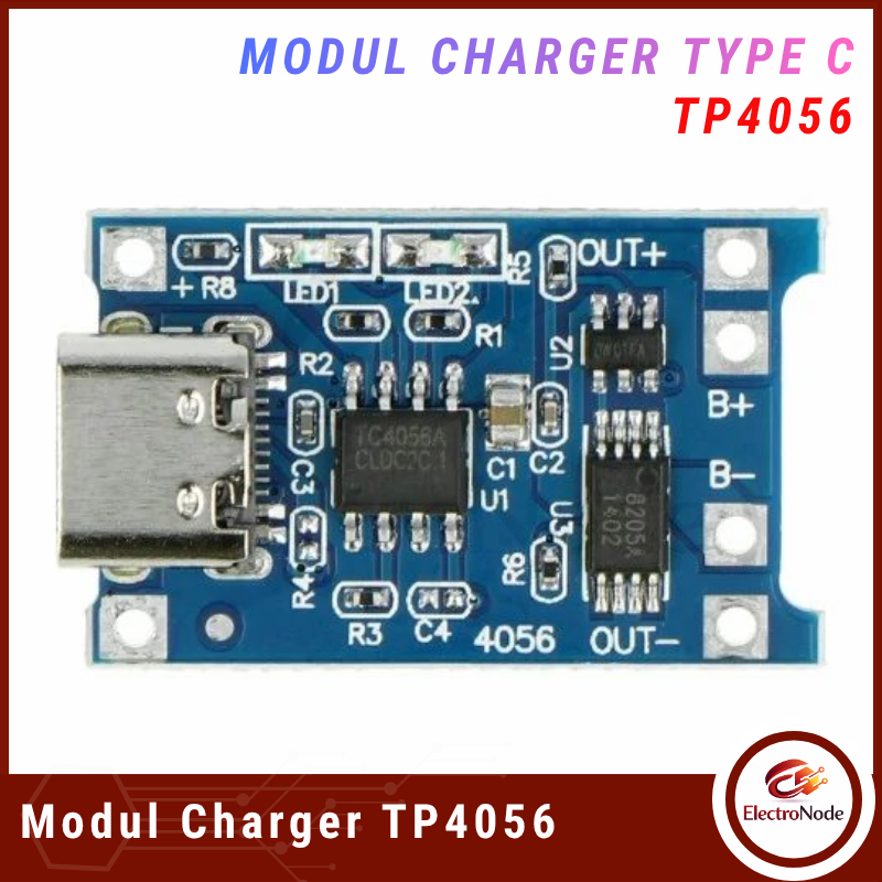 Modul Charger TP4056 Type C dengan Proteksi Baterai Lithium - TC4056A