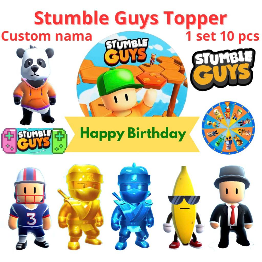 Cake topper Stumble Guys custom nama