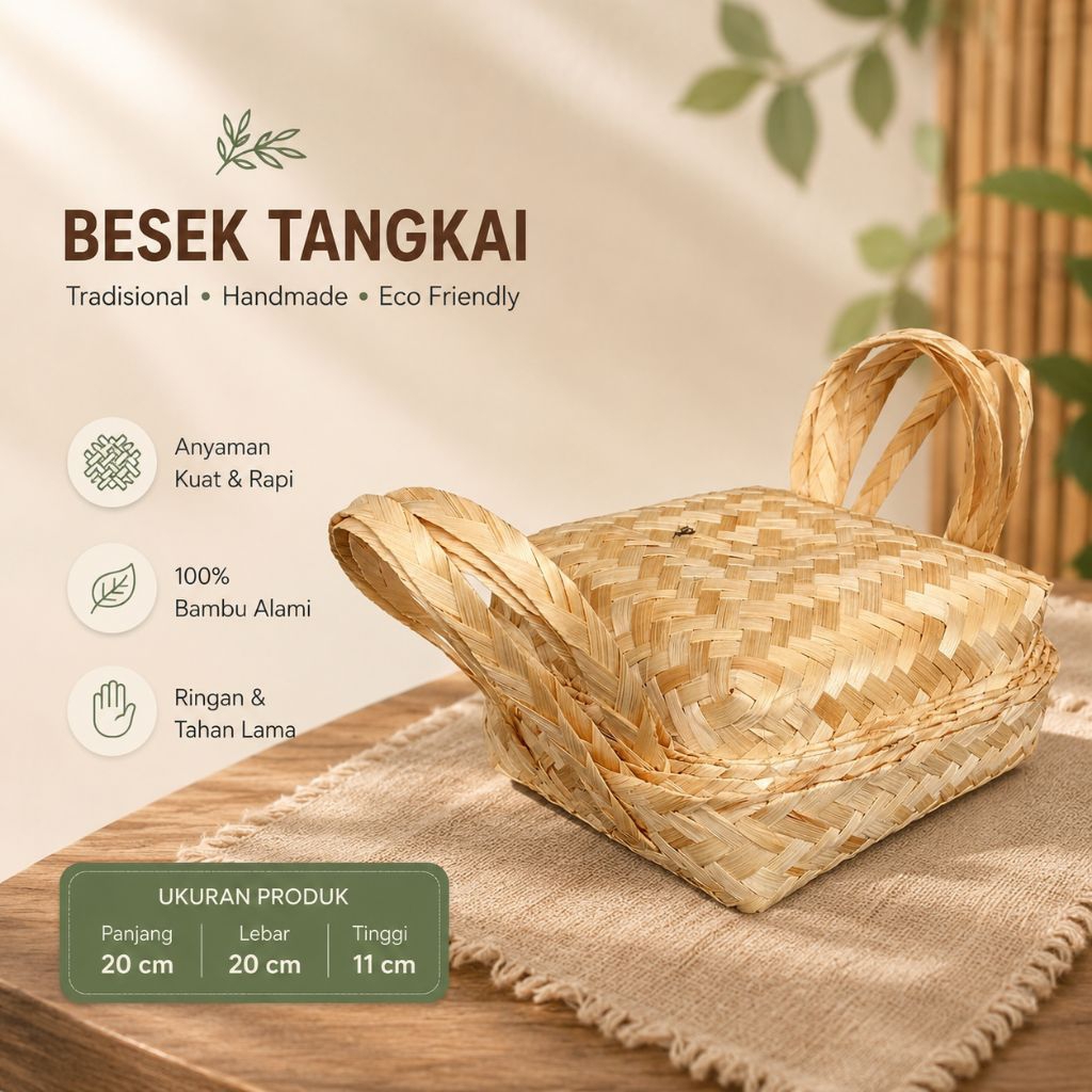 Besek bambu bertangkai - besek ukuran komplit - besek tangkai kecil - besek tangkai besar - besek ma
