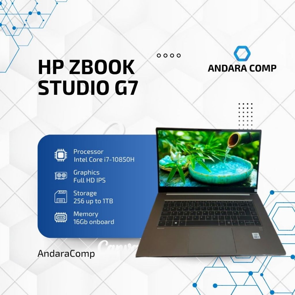 HP ZBOOK STUDIO G7 I7-10850H / 16GB RAM / SSD 256GB / NVIDIA QUADRO T1000 with max-Q design