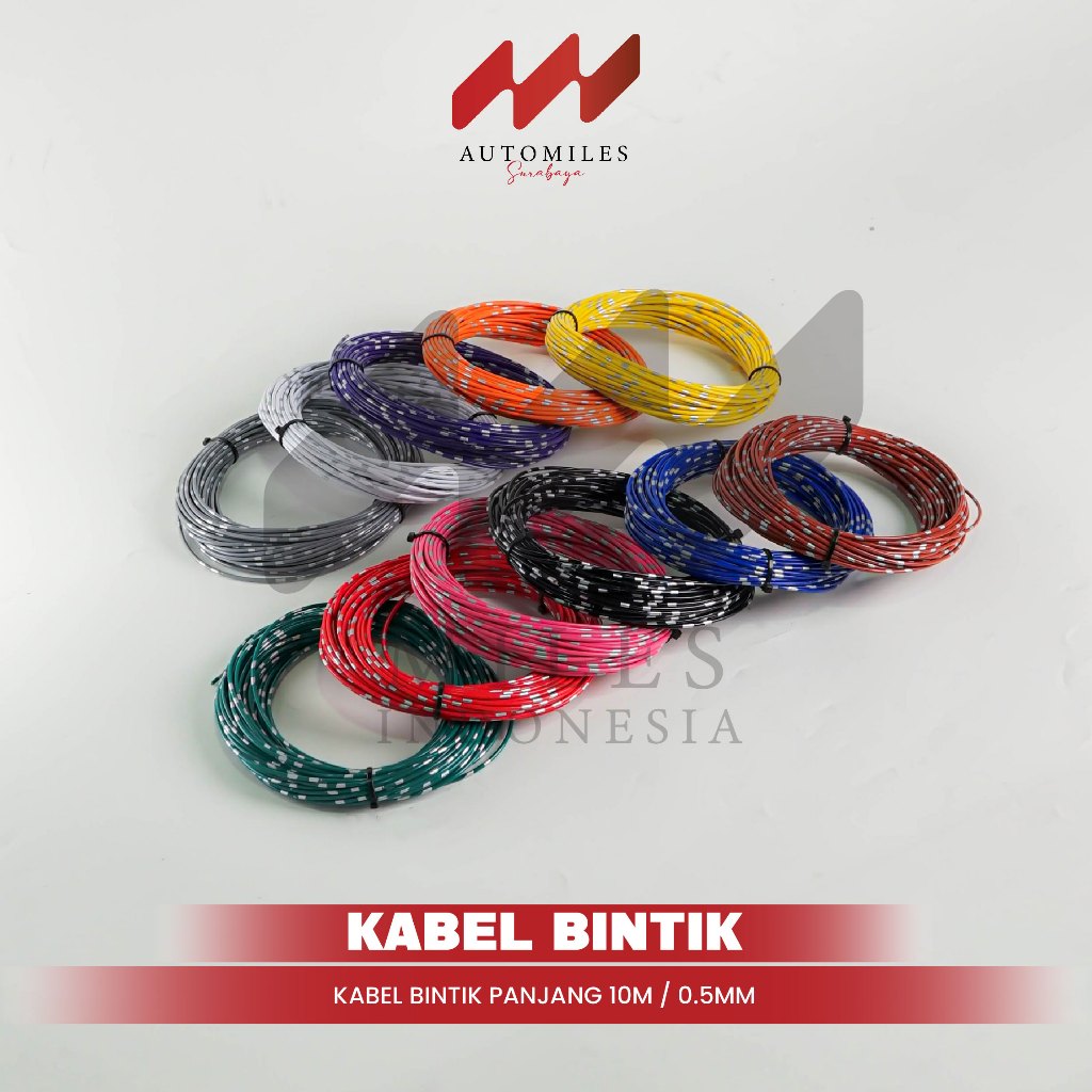 Kabel Bintik Serabut Tembaga AVSS 0.5MM x 10M Kabel Otomotif Body Mobil Motor (PLASTIK)