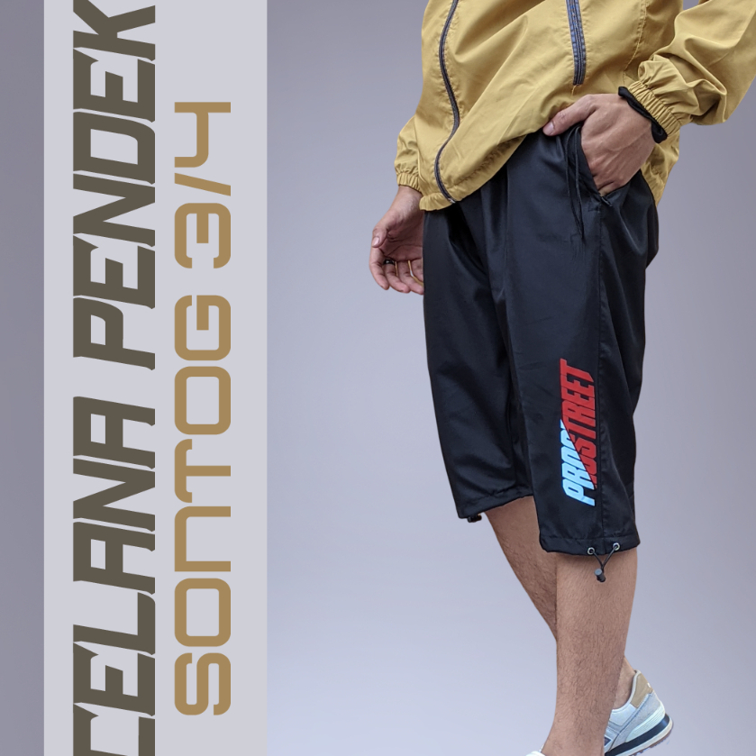 CELANA TRAINING PENDEK PRIA DAN WANITA OLAHRAGA SONTOG 3/4 JOGER PANTS BAHAN PARASUT
