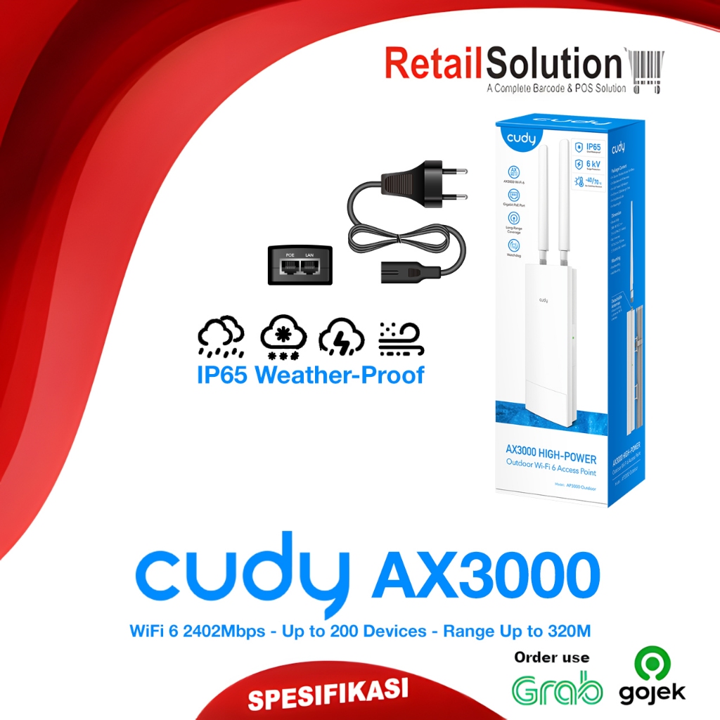 Access Point WiFi 6 PoE AX3000 5GHz 2.4GHz - Cudy AP3000 AP-3000 Outdoor