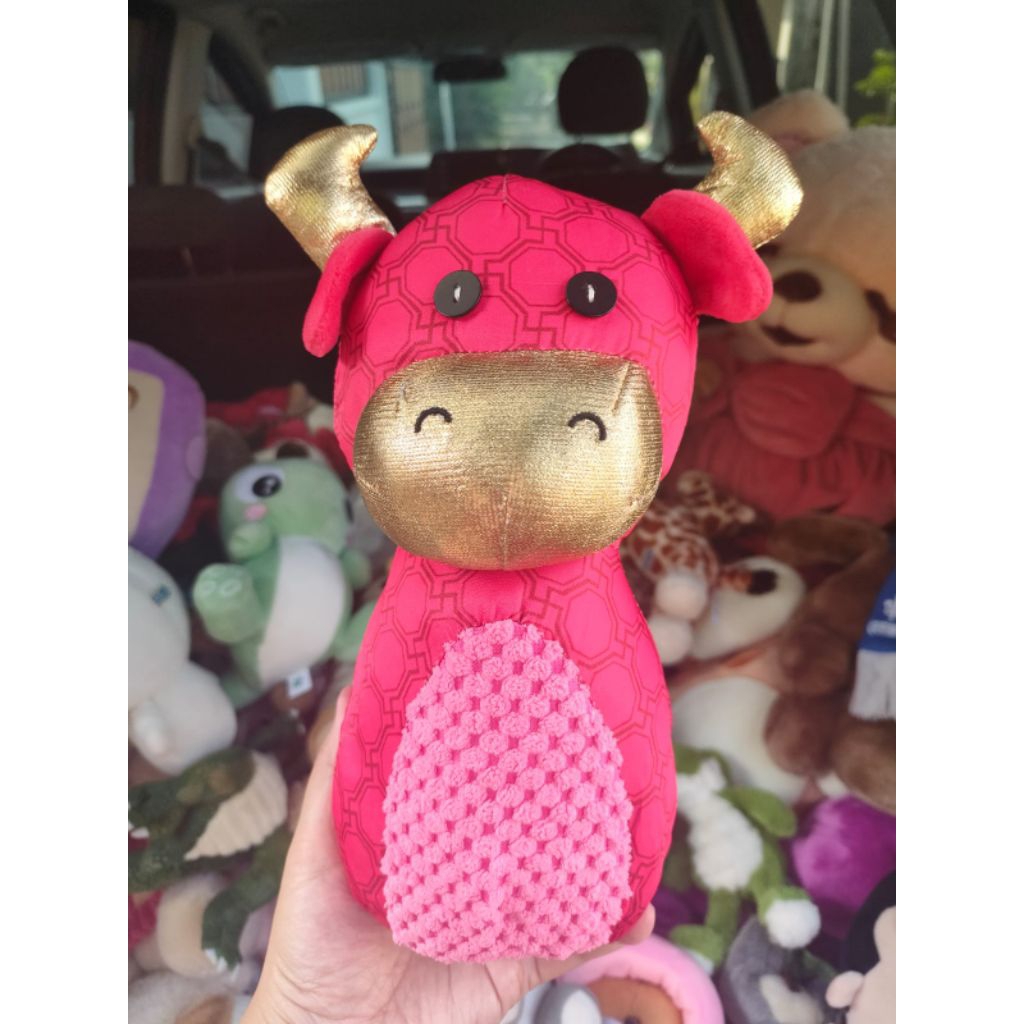 BONEKA SHIO KERBAU SAPI COW MERAH RED CUTE
