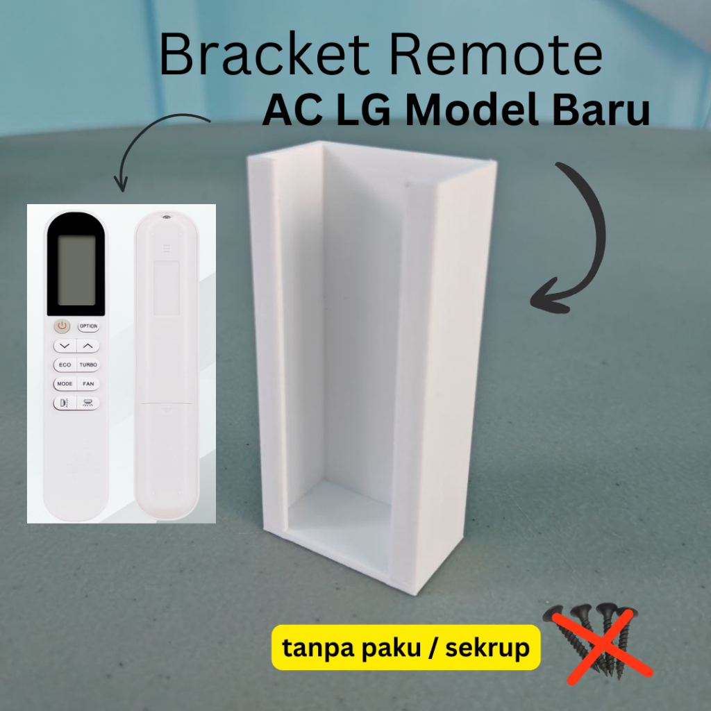 Bracket Remote AC LG Model Terbaru (Tanpa Paku / Bor Tembok)