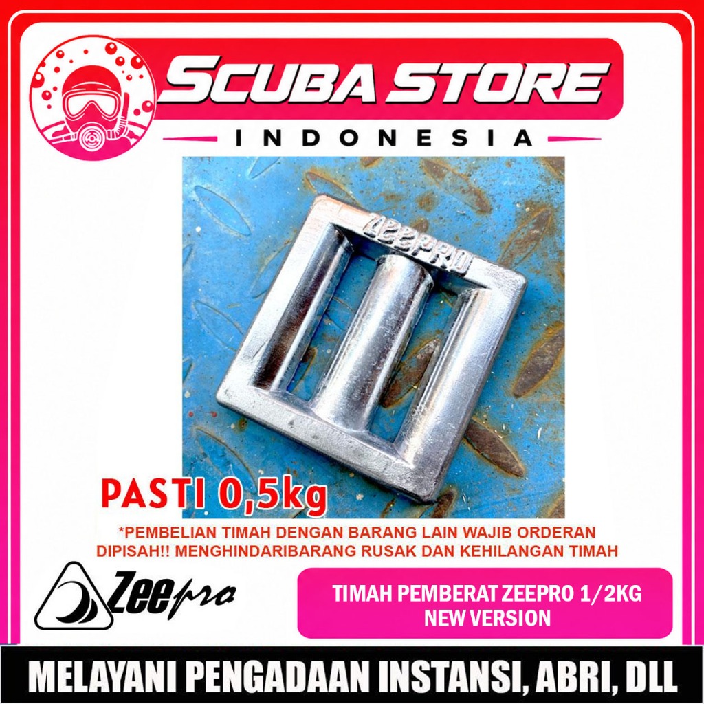 Timah Pemberat 0,5kg (500 Gram) / Timah Pemberat Scuba Diving / Pemberat Freediving Spearfishing / T