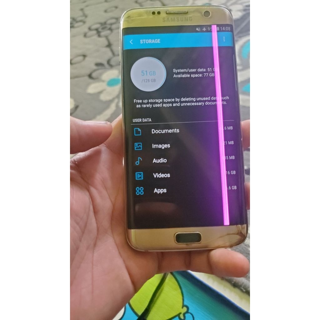 samsung s7 edge 4/128 minus nyala