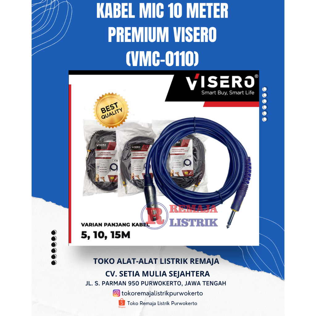 Kabel Microphone Spekaer 10 Meter Universal Premium Visero (VMC-0110)