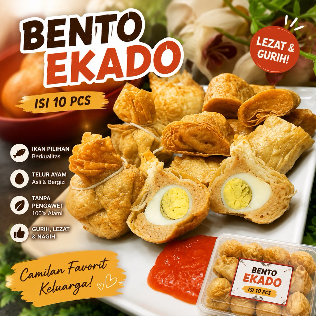 Bento ekado / Money bag isi 10 isian ayam udang