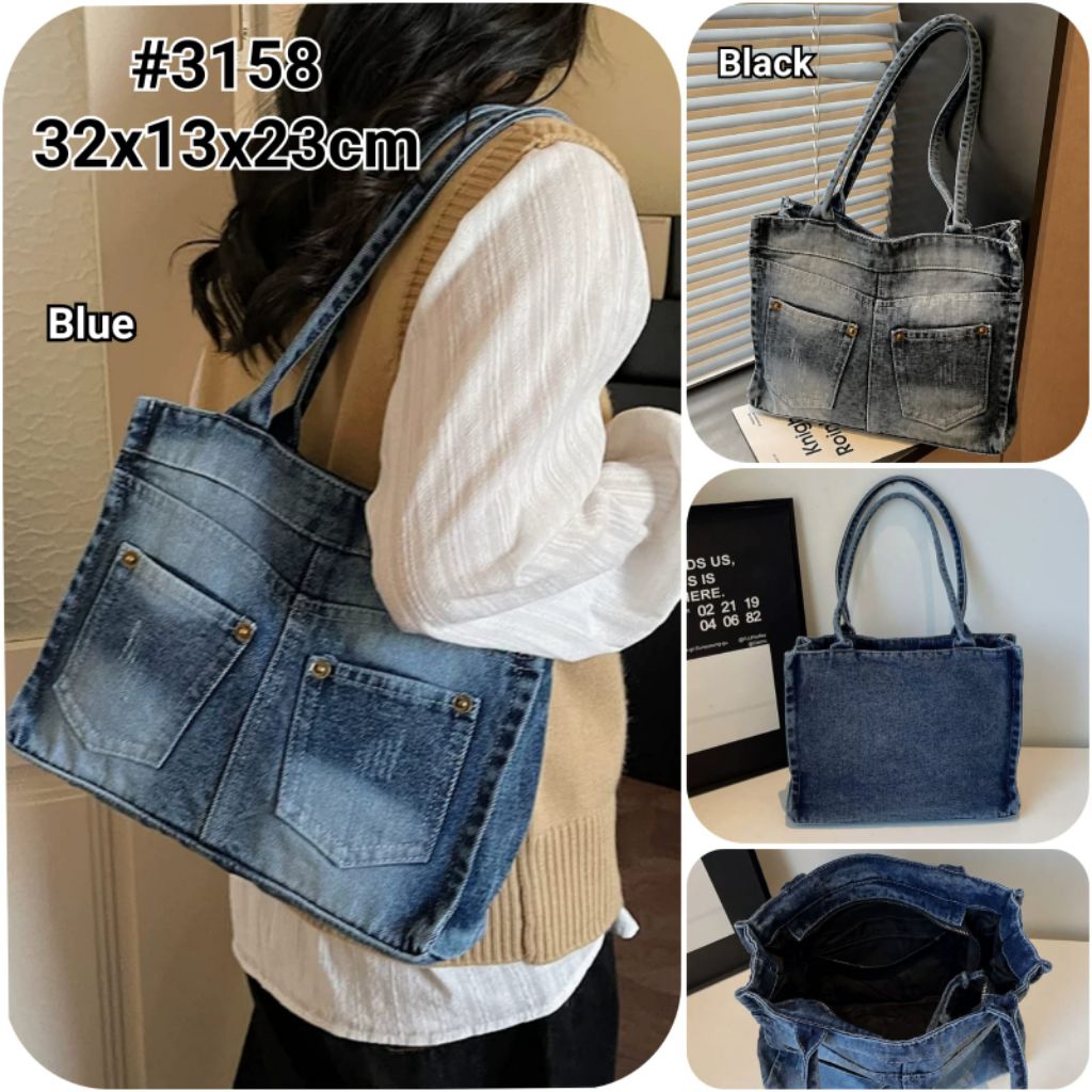 TAS WANITA SHOULDER TOTE BAG JEANS
