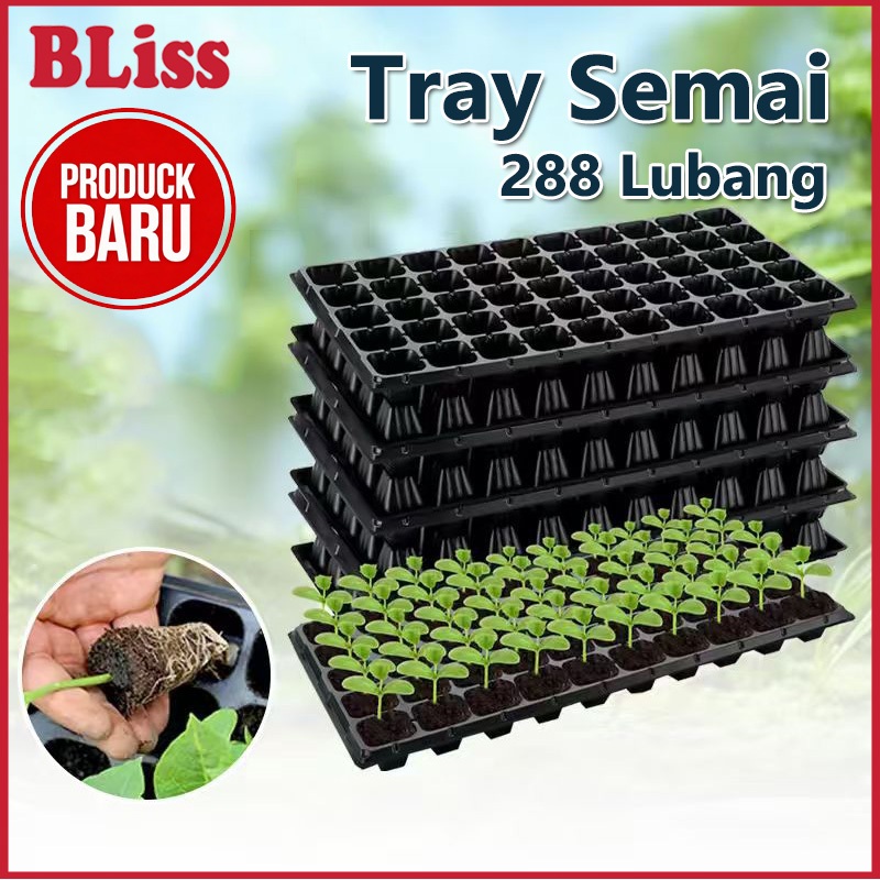 1PCS Tray Semai 288 Lubang Potray 0.8mm Seedling Tray Dulang Benih Berkualitas Tinggi