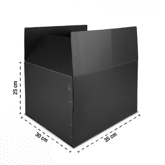 25 Pcs Kardus Packing Box Hitam Polos Ukuran 35 x 30 x 25 cm