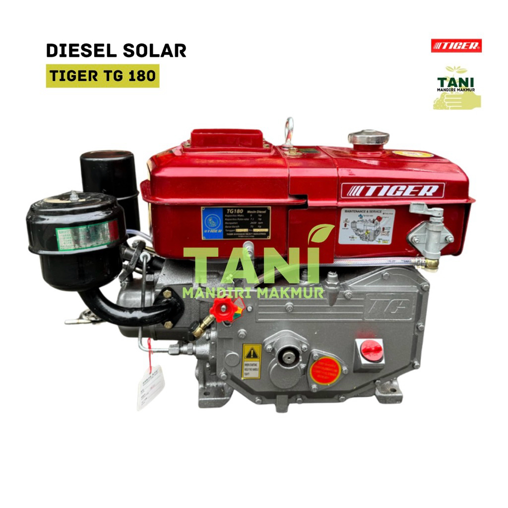 R180 TIGER MESIN DIESEL PENGGERAK SOLAR 8HP 8 PK R 180 TIGER ENGINE DIESEL R180