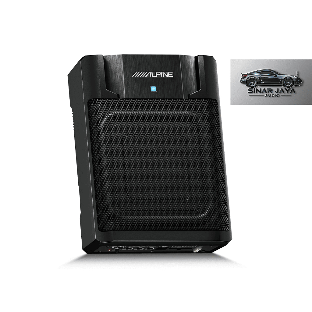Alpine PWE-M770 Subwoofer Kolong 8 Inci Aktif – 300W Peak, Input RCA/Speaker-Level, Remote Bass Cont