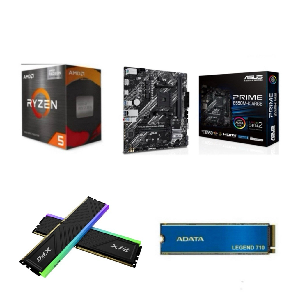 Paket Processor Gaming AMD RYZEN 5 5600 / 5600GT RAM DDR4 16GB RGB B550