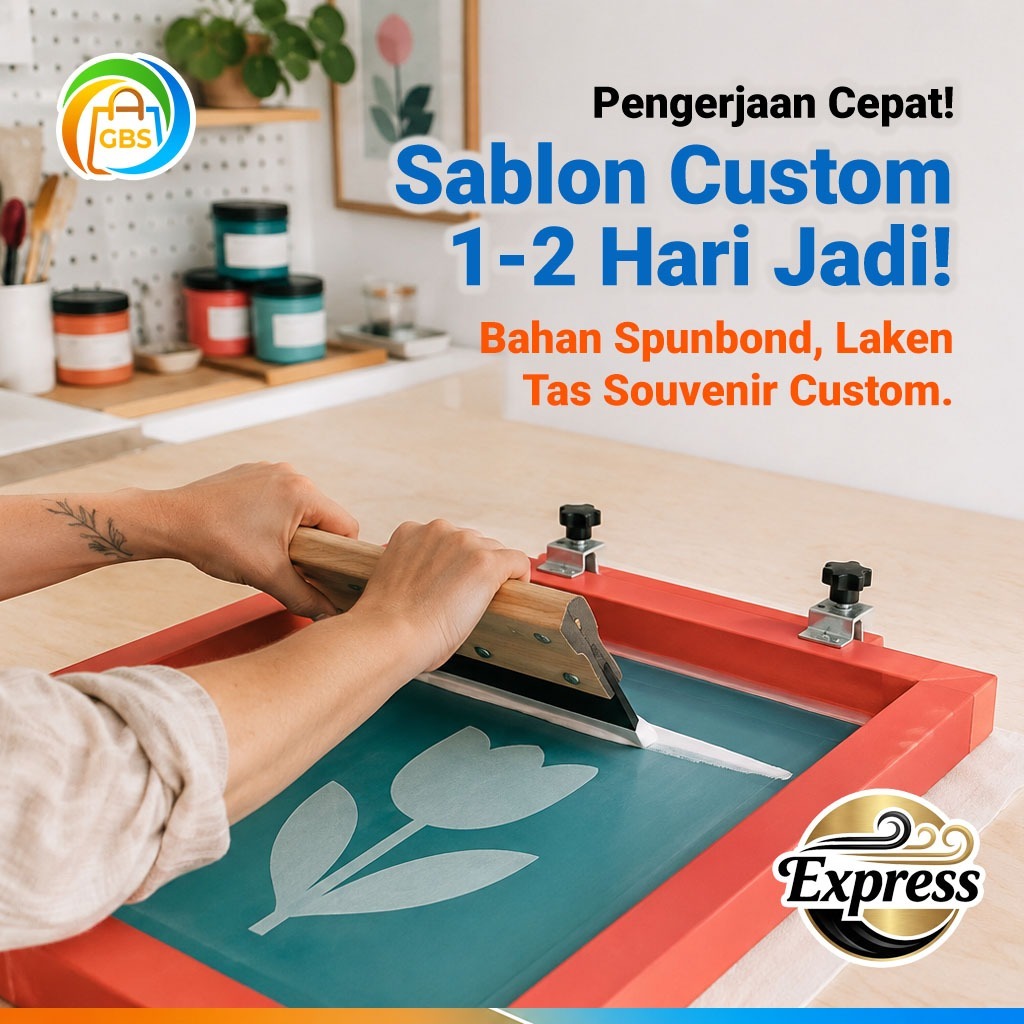 JASA EXPRESS 1-2 Hari Jadi Sablon Tambahan Semua Jenis Tas Spunbond Kain Laken CUSTOM