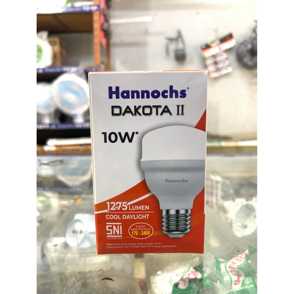 Bola Lampu LED Hannochs 10watt Bohlam Dakota 10w Cahaya Putih