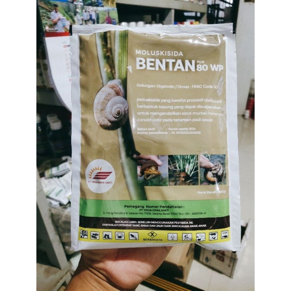 Bentan 80 WP 100 gr adalah moluskisida