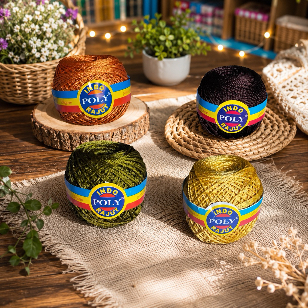 POLY INDO SERIES 2 # Benang Rajut Polyindo / Poly Indo / Poly Indo Kilap / (100gr)