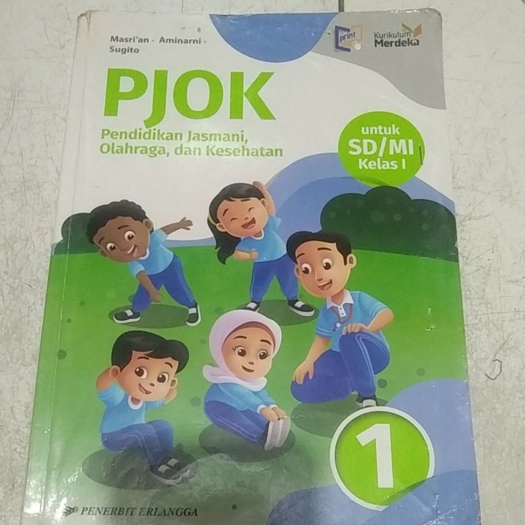 Buku pjok/pendidikan jasmani kumer/kurikulum merdeka SD kls 1 erlangga