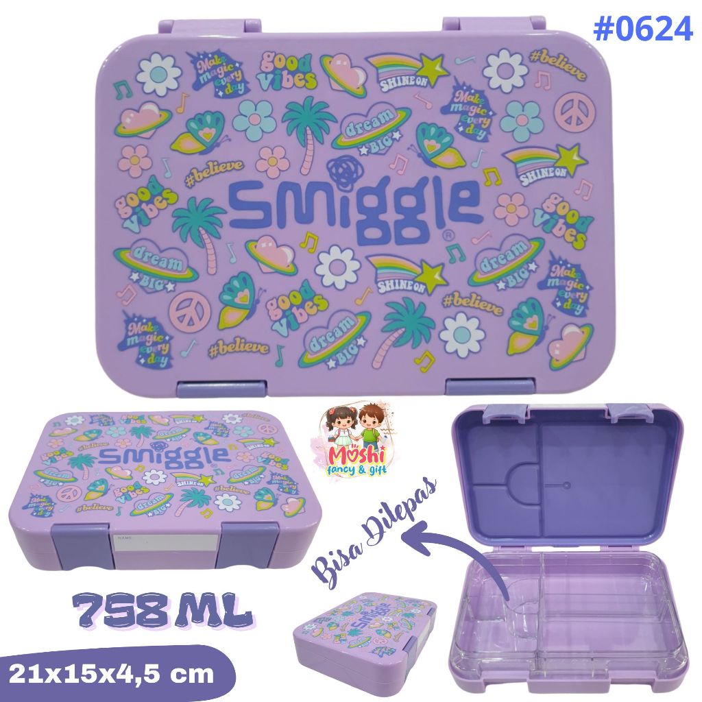 Lunch Box Sekat Unicorn Good Vibes / Tempat Makan Unicorn Good Vibes / Yummy Box Unicorn Good Vibes-