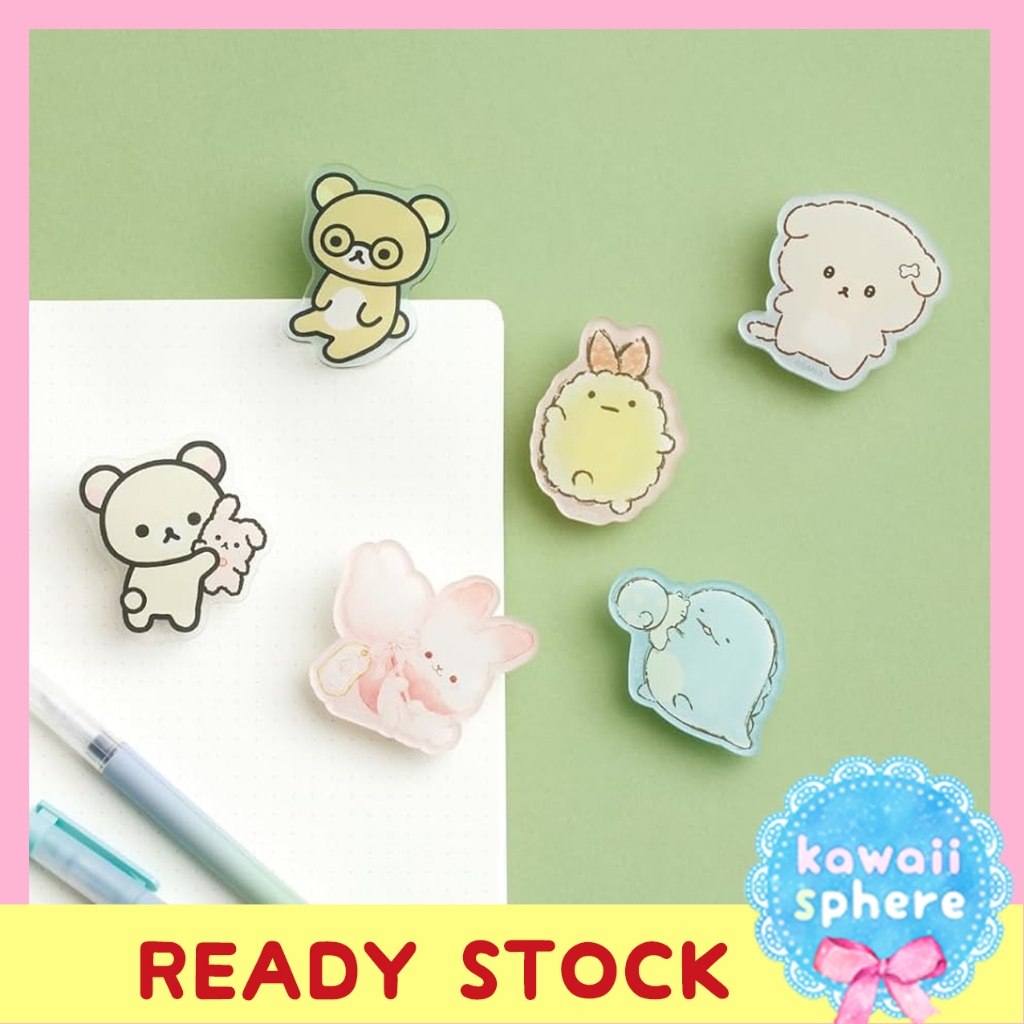 San-X Rilakkuma / Sumikko Gurashi Acrylic Clip Mascot | Book Clip / Jepit Kertas | Ready Stock Handc