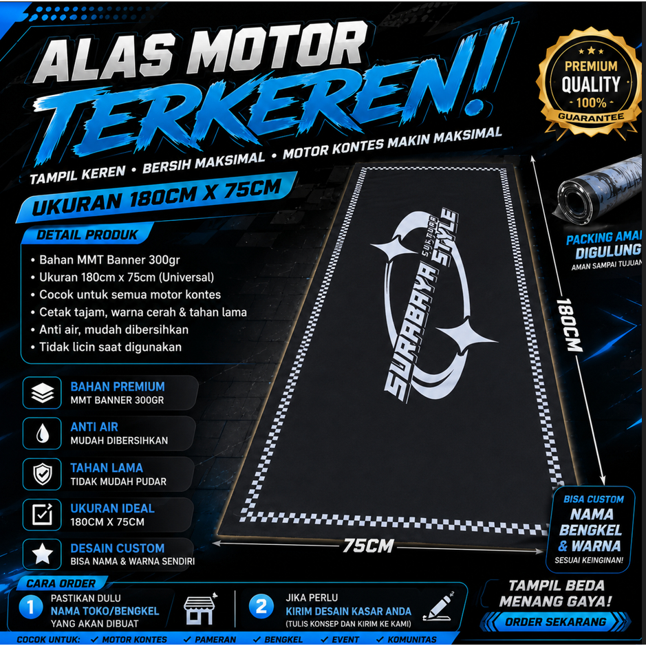 BANNER KARPET ALAS MOTOR KONTES CUSTOM