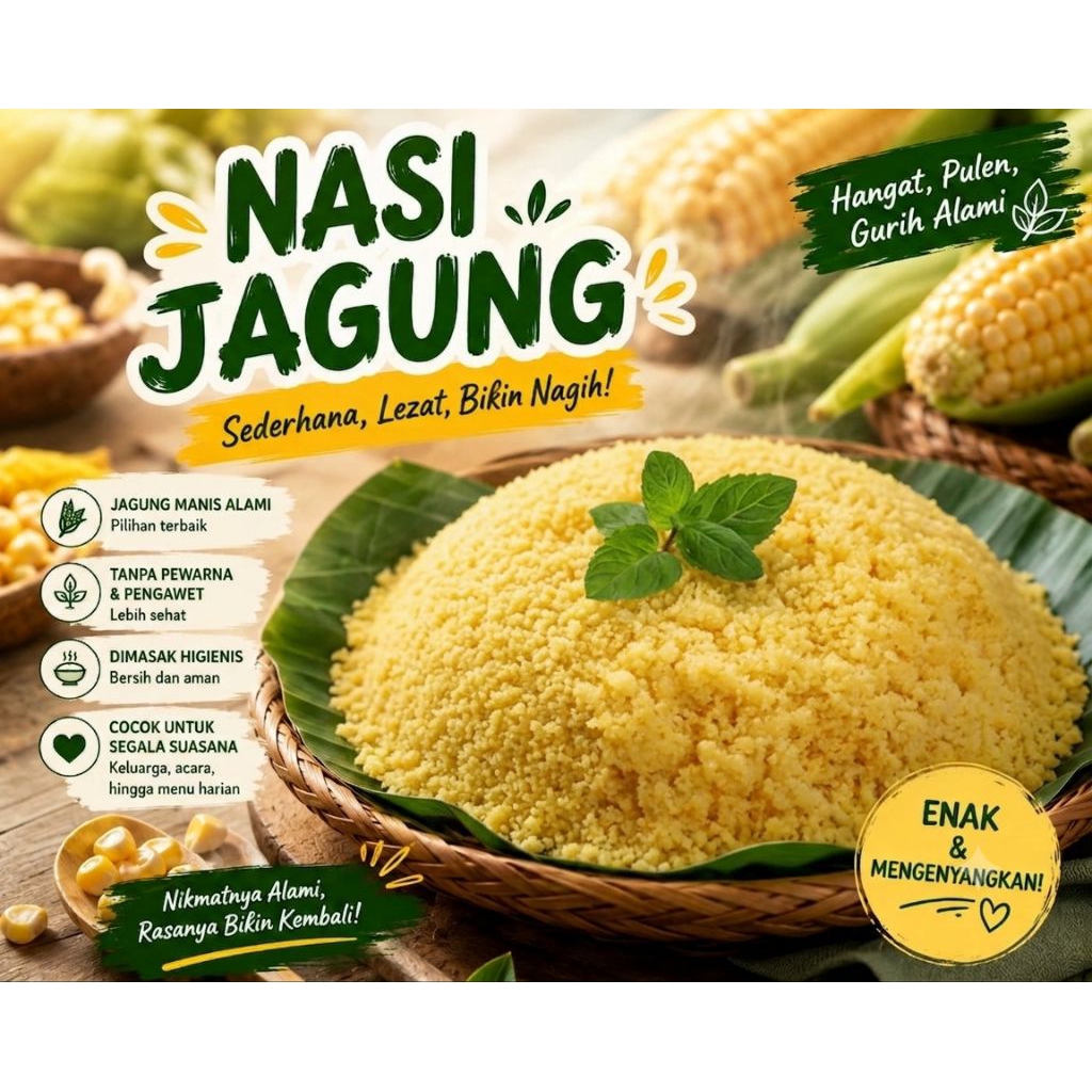 Nasi jagung/ampok jagung-beras jagung halus 1kg